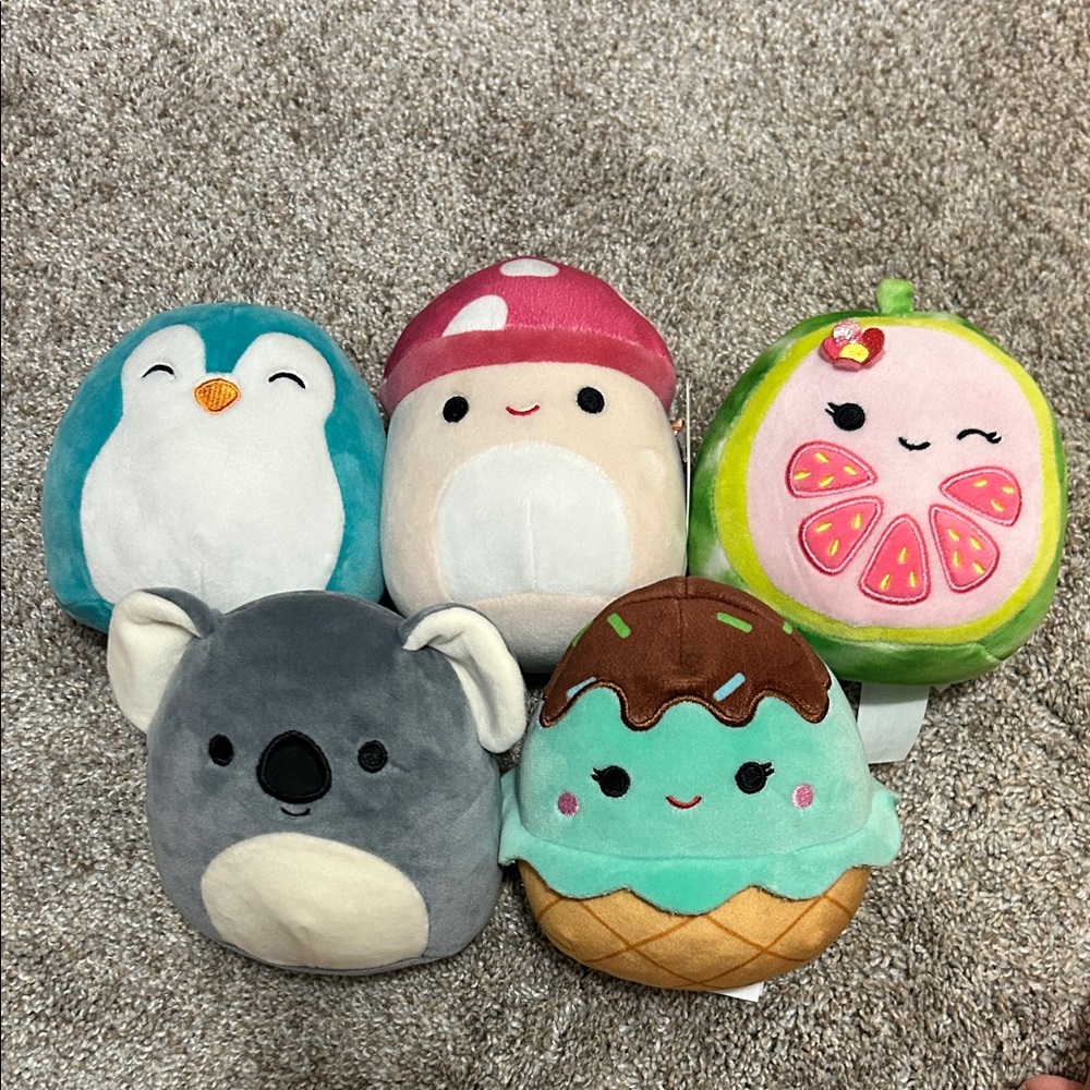 NWOT Squishmallows Plush Toy Collection - Set of 5